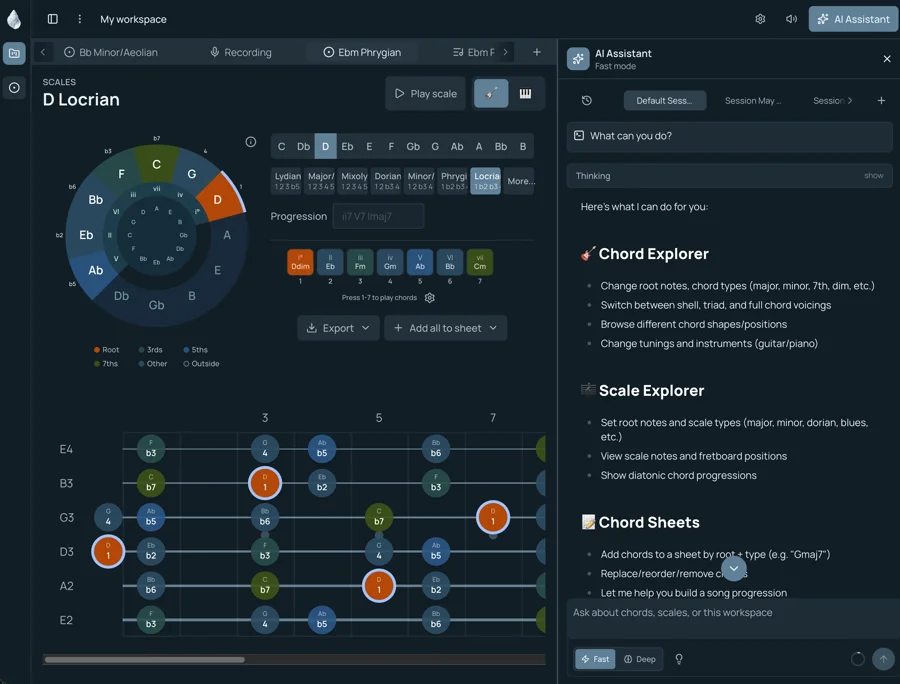 ChordShell.com harmony workspace