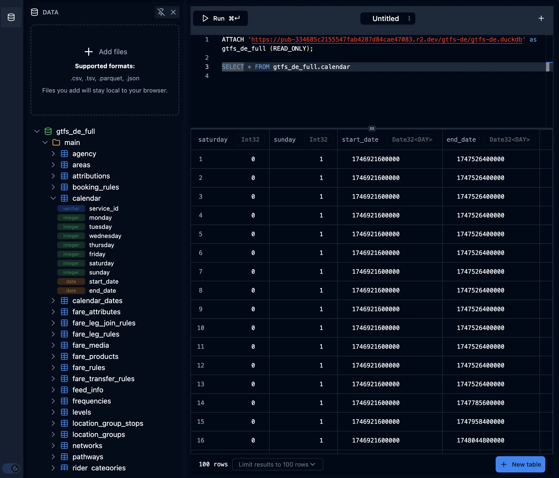 SQLRooms SQL Query workbench example